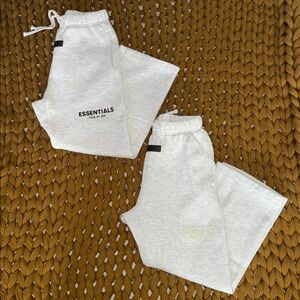 Essentials Kids Light Gray Joggers with Logo Accents